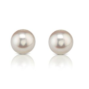 7.5-8.0mm Certified Hanadama Akoya Round Pearl Stud Earrings